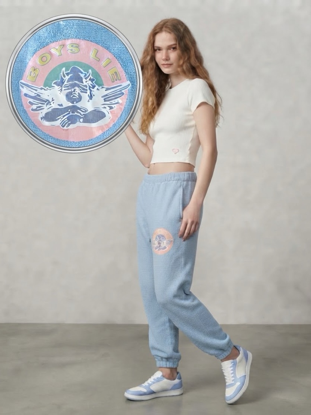 Boys Lie Blindsided Mac Slim Pants
Size XS Sweats Joggers Cherub graphic logo